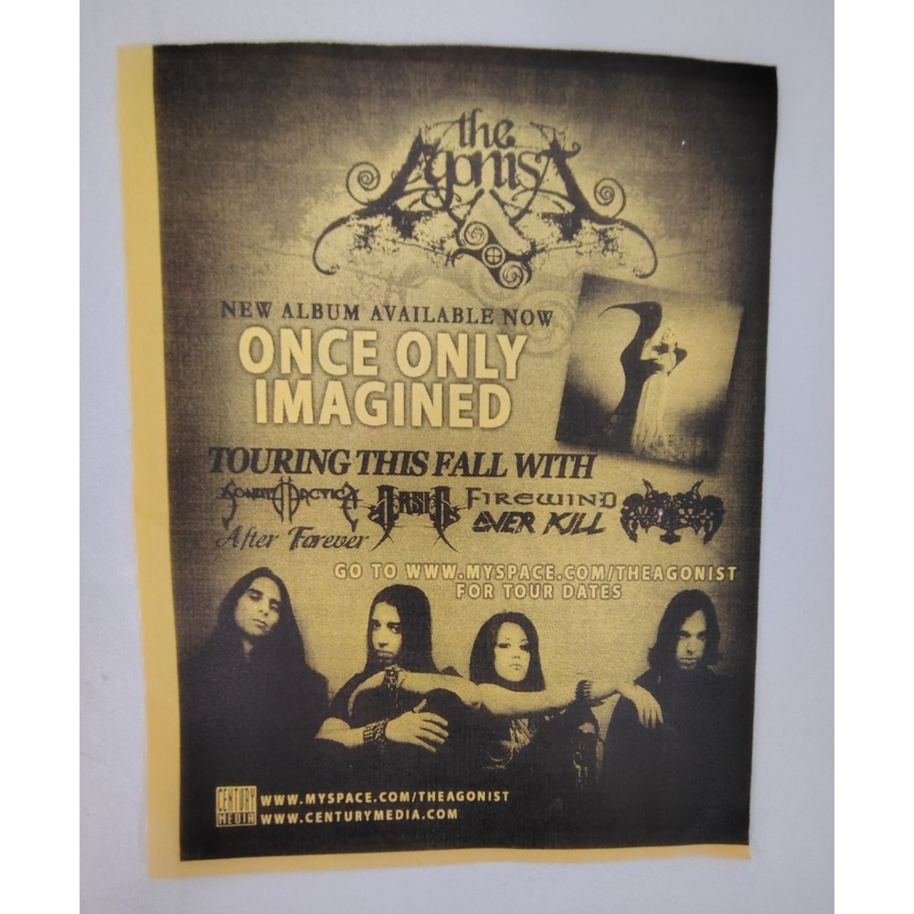 Arch Enemy Rise of the Tyrant & The Agonist Once Only Imagined Tour Flyer 2007